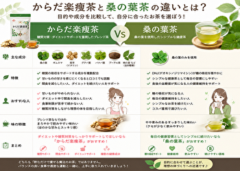 からだ楽痩茶 桑の葉茶 違いを比較｜「糖質対策だけでは痩せない」と言われる理由とは？