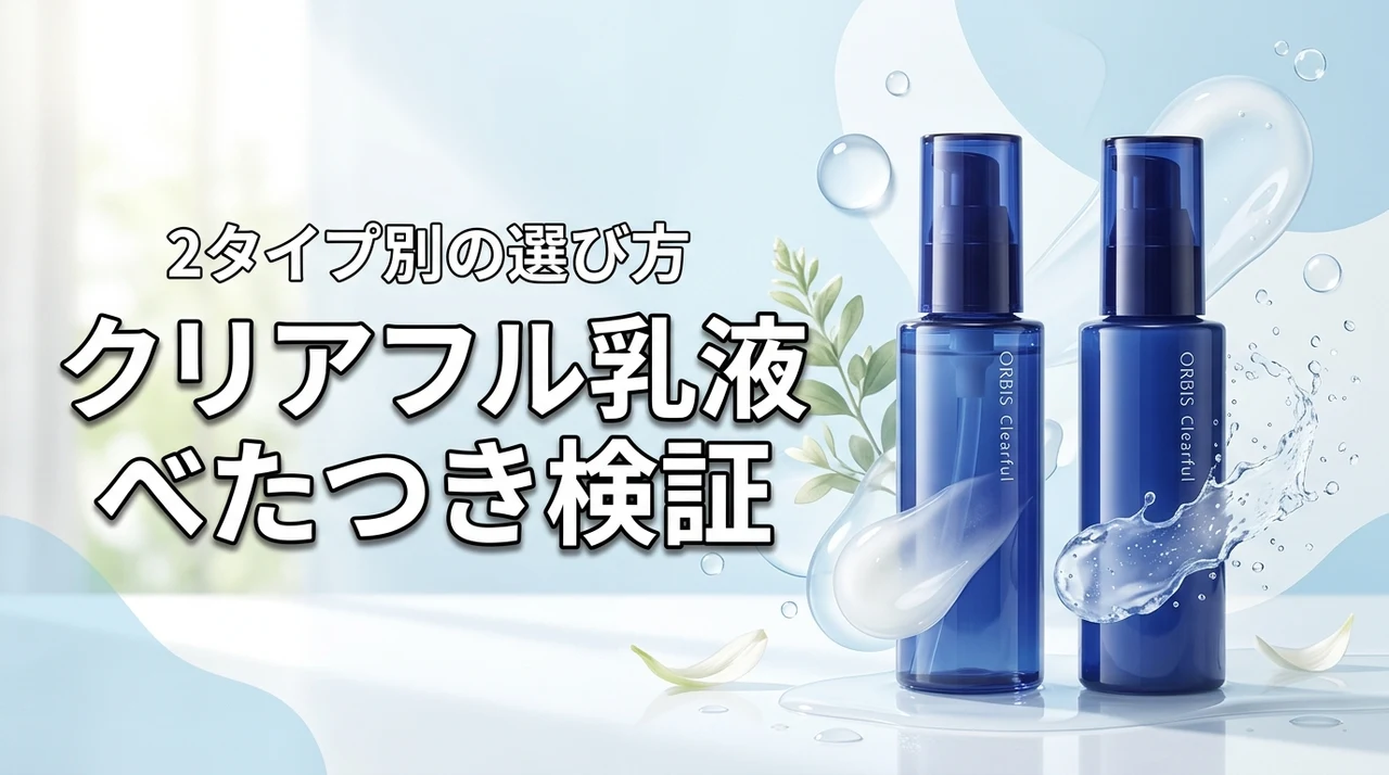オルビスのクリアフル乳液はべたつきがある？2種類のタイプから失敗しない選び方