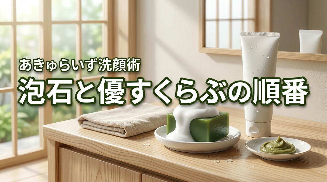 あきゅらいずの泡石と優すくらぶはこの順番が正解！効果を最大化する洗顔術