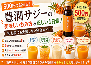 【結論】豊潤サジーはまずい？→9割がやってるNGな飲み方と美味しく続けるコツ（500円お試しあり）