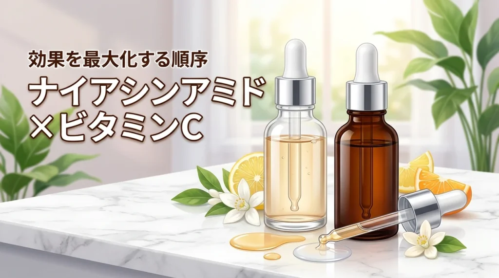 ナイアシンアミドとビタミンCの併用順番は？効果を最大化する塗る順序を解説