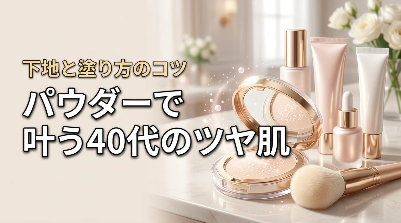 40代のくすみ肌はパウダーファンデでツヤ感を出す方法！下地と塗り方のコツ