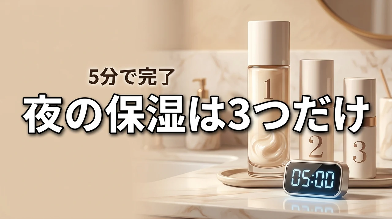 スキンケアを5分で終わらせる夜の保湿、優先順位はたった3つ